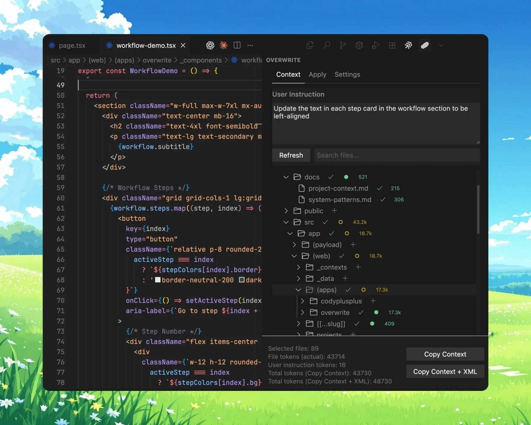 select & copy Demo